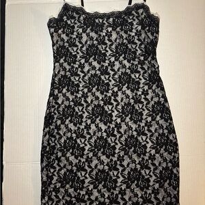 Black Lace Overlay Dress